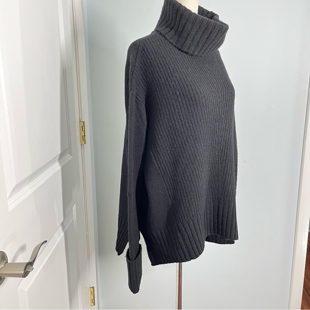 Anthropology Moth black wool blend oversized sweater size S - Picture 7 of 12